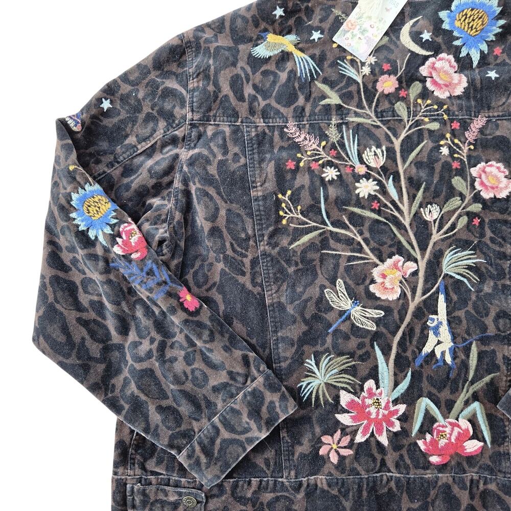 NWT Johnny Was Workshop Mandisa French Leopard Velvet Jacket XL Embroidered - Picture 5 of 15
